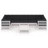 vidaXL 8 Piece Garden Lounge Set with Cushions White Solid Pinewood