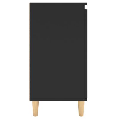 vidaXL Sideboard with Solid Wood Legs Black 60x35x70 cm Engineered Wood