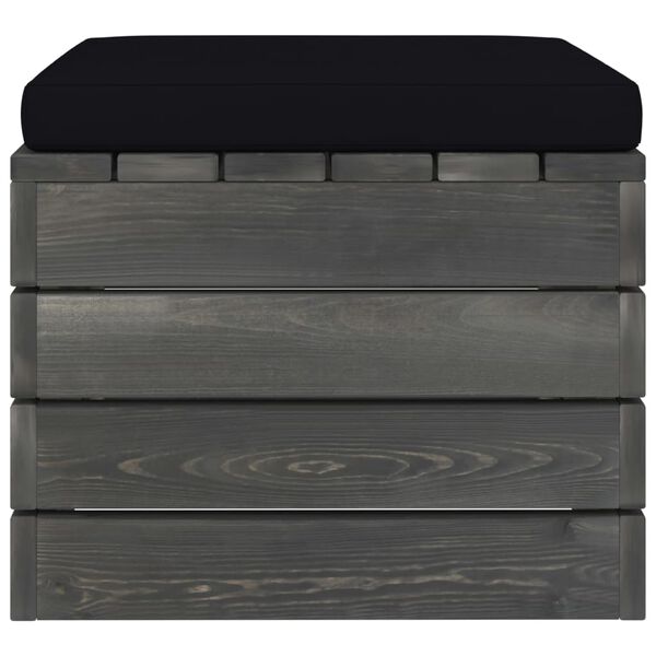 vidaXL Garden Pallet Ottoman with Cushion Pinewood