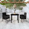 vidaXL 3 Piece Garden Dining Set Black