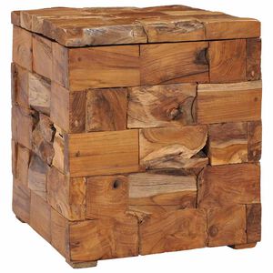 vidaXL Stool | Natural wood | Solid teak wood | Compact | Stool | Square