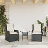 vidaXL Reclining Garden Chairs 2 pcs Black Poly Rattan
