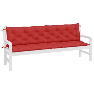 vidaXL Garden Bench Cushions 2 pcs Red 200x50x7cm Oxford Fabric