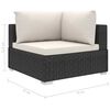 vidaXL 5 Piece Garden Lounge Set with Cushions Poly Rattan Black
