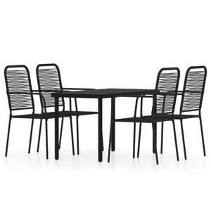vidaXL 5 Piece Garden Dining Set Black