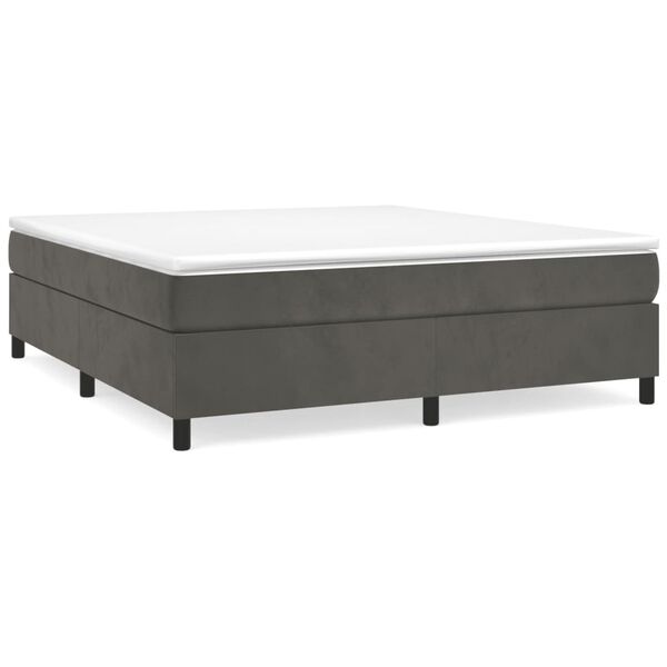 vidaXL Bed Frame without Mattress Dark Grey 180x200 cm Super King Velvet