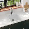 vidaXL Overmount Kitchen Sink Single Basin Granite White