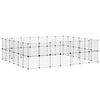 vidaXL 52-Panel Pet Cage with Door Black 245x210x70 cm Steel