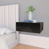 vidaXL Floating Nightstand High Gloss Black 40x30x15 cm Engineered Wood