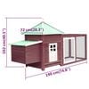 vidaXL Chicken Coop with Nest Box Mocha 190x72x102 cm Solid Firwood