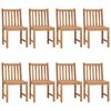 vidaXL Garden Chairs 8 pcs with Cushions Solid Teak Wood