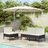 vidaXL Garden Chairs 3 pcs with Cushions Poly Rattan Black