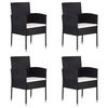 vidaXL 5 Piece Garden Dining Set Black