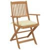 vidaXL Folding Garden Chairs 2 pcs with Cushions Solid Wood Acacia