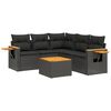 vidaXL 6 Piece Garden Sofa Set with Cushions Black Poly Rattan