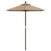 vidaXL Garden Parasol with Wooden Pole Taupe 196x231 cm