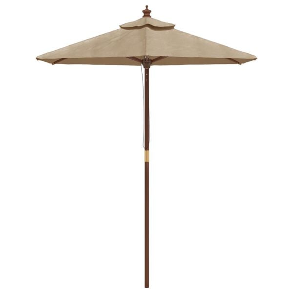 vidaXL Garden Parasol with Wooden Pole Taupe 196x231 cm