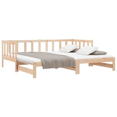 vidaXL Day Bed with Trundle without Mattress 90x200 cm Solid Wood