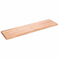 vidaXL Wall Shelf Light Brown 120x30x(2-4) cm Treated Solid Wood Oak