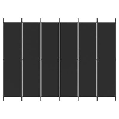 vidaXL 6-Panel Room Divider Black 300x220 cm Fabric