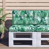 vidaXL Pallet Cushions 2 pcs Leaf Pattern Fabric