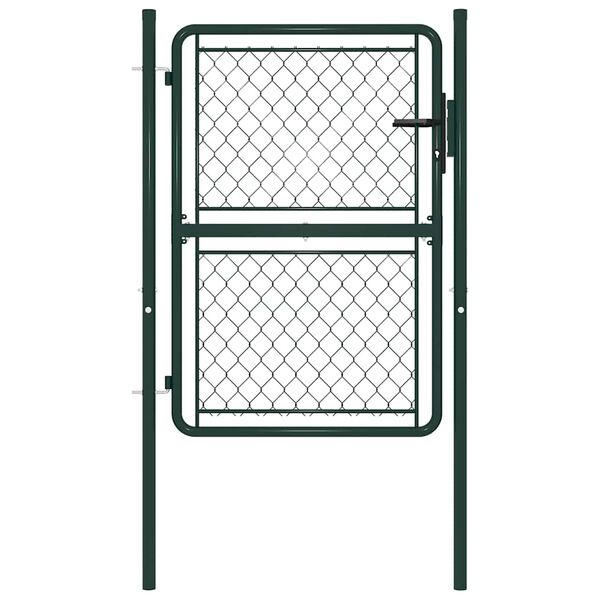 vidaXL Garden Gate Steel 100x150 cm Green