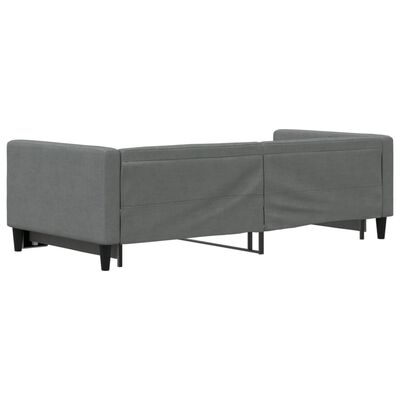 vidaXL Daybed with Trundle Dark Grey 92x187 cm Single Size Fabric