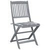 vidaXL Folding Outdoor Chairs 2 pcs with Cushions Solid Acacia Wood