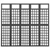 vidaXL 5-Panel Room Divider/Trellis Solid Fir Wood Black 201.5x180 cm