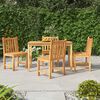 vidaXL 5 Piece Garden Dining Set Solid Wood Teak