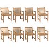 vidaXL Garden Chairs 8 pcs with Light Blue Cushions Solid Teak Wood