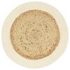 vidaXL Placemats 6 pcs Plain Natural 38 cm Round Jute and Cotton