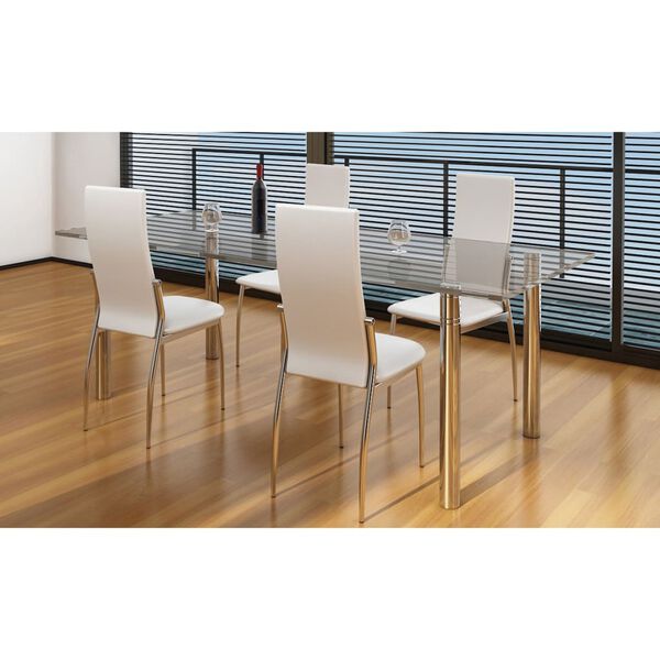 vidaXL Dining Chairs 4 pcs White Faux Leather