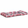 vidaXL Pallet Cushions 2 pcs Red Check Pattern Fabric
