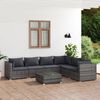 vidaXL 7 Piece Garden Lounge Set with Cushions Poly Rattan Grey