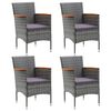 vidaXL 5 Piece Garden Dining Set Grey