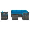 vidaXL 7 Piece Garden Pallet Lounge Set with Cushions Solid Pinewood