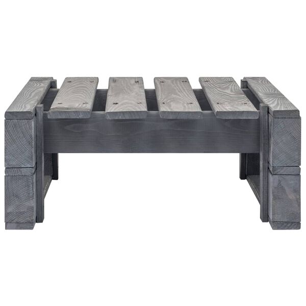 vidaXL Garden Pallet Ottoman Grey Impregnated Pinewood