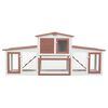 vidaXL Outdoor Large Rabbit Hutch Brown and White 201x45x85 cm Wood