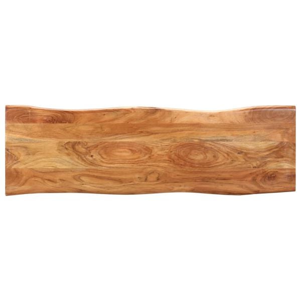 vidaXL Live Edge Bench 110 cm Solid Acacia Wood and Steel