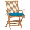 vidaXL Garden Chairs with Light Blue Cushions 2 pcs Solid Teak Wood