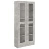 vidaXL Vitrine Cabinet Concrete Grey 82.5x30.5x185.5 cm Engineered Wood