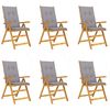 vidaXL Folding Garden Chairs 6 pcs with Cushions Solid Acacia Wood