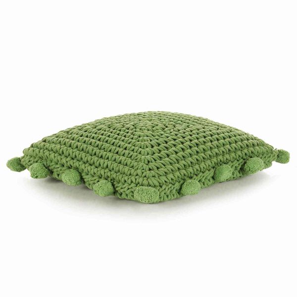 vidaXL Throw Pillow Basketweave with Pillow Green 50 x 50 cm Cotton