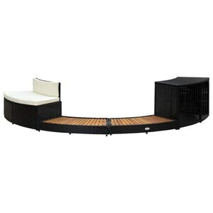 vidaXL Spa Surround | Black and Natural Wood