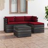 vidaXL 5 Piece Garden Pallet Lounge Set with Cushions Solid Pinewood