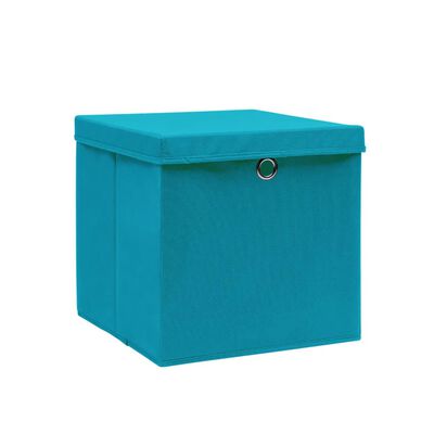 vidaXL Storage Boxes with Covers 4 pcs 28x28x28 cm Baby Blue