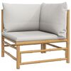 vidaXL 12 Piece Garden Lounge Set with Light Grey Cushions Bamboo