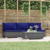 vidaXL 4 Piece Garden Lounge Set with Cushions Grey Poly Rattan