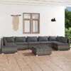 vidaXL 8 Piece Garden Lounge Set with Cushions Poly Rattan Grey